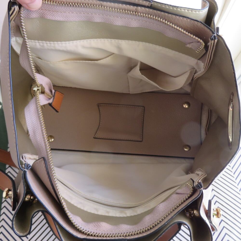 RODE SKO 3-Way Bag Shoulder Bag Faux Leather Gray Coffee Women's - Picture 9 of 12